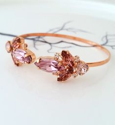 Blush bracelet,Bridal bracelet,Bridesmaids gift,Wedding jewlery,Light purple Cuff bracelet,Bridal je Elegant Bangle Bracelets For Bridesmaid Gift, Delicate Pink Bracelets For Wedding, Elegant Bangle Cuff Bracelet For Bridesmaids, Delicate Pink Bracelet For Wedding, Elegant Adjustable Bangle For Bridesmaid Gift, Bangle Jewelry For Bridesmaid Gift, Elegant Cuff Bracelet For Bridesmaids, Pink Bangle Cuff Bracelet For Wedding, Rose Gold Bangle Jewelry For Bridesmaid Gift