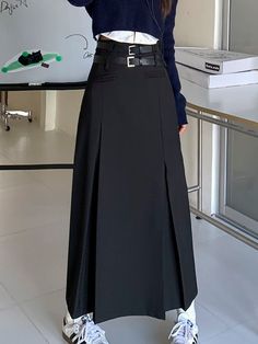 1Measurement In CM size Waist(cm) Length(cm) S 64 82 M 68 83 L 72 84 XL 76 85 Vintage Belt Long Skirt Women Autumn 90s Aesthetic Streetwear Y2k High Waist Slim A-line Pleated Skirt Korean Style﻿ [23y 6m 30d] Autumn 90s, Skirt Korean, Vintage Boho Dress, Aesthetic Streetwear, Pleated Long Skirt, Fashion Design Dress, Long Skirts For Women, 90s Aesthetic, Vintage Belt