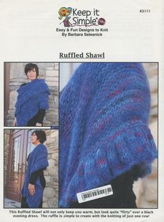 a woman wearing a blue knitted shawl