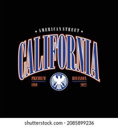 an old style california beer label with the state seal in blue and orange on a black background