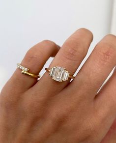 1.80 CT Emerald Cut Moissanite Engagement Ring/Art Deco 14k Yellow Gold Ring/Vintage Bridal Ring/Unique Promise Ring/Five Stone Wedding Ring ❤ ITEM DETAILS:- ✦ Brand: TheAmericanJewelShop ✦ Handmade, high-quality item! ✦ Material: Solid 10K/14K/18K Gold, 950 Platinum and 925 Sterling Silver ✦ Diamonds Type: Colorless Moissanite Diamond ✦ Diamond Cut: Elongated Emerald Cut ✦ Center Diamond Weight: 1.80 CT ✦ Center Diamond Size: 6x8 MM ✦ Diamond Clarity: VVS/VS ✦ Width of Band: 1.8 Mm (Bottom) ❤ A Vintage Bridal Ring, Emerald Cut Moissanite Engagement Ring, Gold Ring Vintage, Radiant Ring, Stone Wedding Ring, Unique Promise Rings, Moissanite Vs Diamond, Engagement Ring Art Deco, Stone Wedding