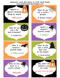 four halloween cards with different sayings and pictures on them, one is for children