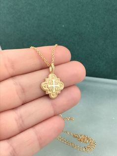 ✪ ATTENTION!! ✪ Please check the dimensions to be sure about the size! Solid gold pendant 14kDimensions:Small: 2,1 x 1,4 cm (include the loop) / 1.4 x 1.4 cm (without the loop)Medium: 2.4 x 1.8 cm (include the loop) / 1.8 x 1.8 cm (without the loop)Large: 2.7 x 2 cm (include the loop) / 2 x 2 cm (without the loop)Extra Large: 3 x 2.3 cm (include the loop) / 2.3 x 2.3 cm (without the loop)     ✪✪✪  Express Shipping with DHL courier in your address  ✪✪✪(about 1-2 business days in Europe & abou