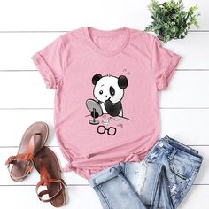 Panda Makeup, Kids Dress Boys, T Shirt Design Template, Paris Girl, Kpop Merchandise, Pink Olive, Cartoon Panda, Panda Print