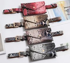 Trendy Multicolor Belt Bag, Fanny Pack Pattern, Simple Envelope, Designer Fanny Pack, Snake Print Bag, Leather Phone Pouch, Outdoor Shopping, Leather Waist Bag, Leg Bag