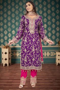 Elevate your evening attire with our Partywear Suit D-234. Featuring exquisite sequin and thread embroidery, this suit exudes sophistication and luxury. Command the attention of the room and make a statement with this exclusive piece. Thread Embroidery, Evening Attire, The Room, Anarkali, Sequin, Thread, Embroidery