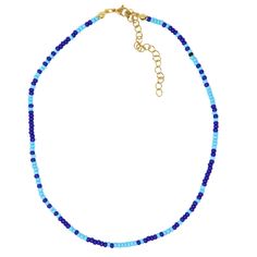 Limited Edition Necklace Petite, but playful. This necklace is a perfect sprinkle of light blue and bright blue! This small but mighty piece instantly elevates any look. 3mm mixed light blue and bright blue seed bead water resistant and sweat proof Trendy Blue Jewelry With Tiny Beads, Adjustable Light Blue Necklaces With Tiny Beads, Trendy Blue Beaded Necklace With Tiny Beads, Trendy Blue Beaded Necklace, Blue Beaded Trendy Necklace, Trendy Blue Jewelry With Colorful Beads, Trendy Blue Jewelry With Letter Beads, Trendy Blue Beaded Chain Necklace, Blue Beaded Necklace With Letter Beads