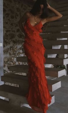 Red Ruffles Long Formal Dress Elegant Evening Dresses Mermaid Red Prom Dress Long, Elegant Evening Dress, Dresses Formal Elegant, Long Formal Dress, Prom Dress Inspiration, Popular Dresses, فستان سهرة, Mermaid Evening Dresses, Chiffon Prom Dress