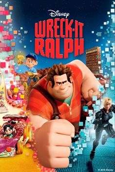 wreckin't ralph poster with characters in the background