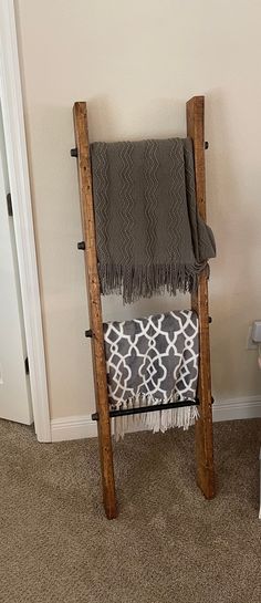 Throw Blanket Ladder, Farmhouse Blanket Ladder, Farmhouse Blanket, Rustic Blanket Ladder, Wooden Blanket Ladder, Farmhouse Blankets, Blanket Rack, Modern Rustic Farmhouse, Blanket Ladder