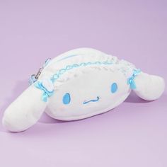 Kawaii-fy your OOTD by using this super cute sling bag! It’s shaped like Cinnamoroll’s head that’s decorated with light blue Lolita headdress accessories. This kawaii bag is made from plushie-like material and comes from the Sanrio Light Blue Days collection. Comes with a detachable bag strap and zipper closure Cinnamoroll Light, Cute Sling Bag, Kawaii Bag, Kawaii Bags, Sanrio Characters, Cute Bags, Blue Bags, Bag Straps, Headdress