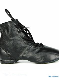 OrcaJump - Adult Black Lace-up Oxford Flat Heel Toe Jazz Shoes for Modern Dance, Training, and Performance Practice Leather Round Toe Dance Shoes, Black Fitted Lace-up Dance Shoes, Fitted Black Lace-up Dance Shoes, Leather Round Toe Dance Shoes For Dance Class, Round Toe Dance Shoes With Rubber Sole, Lace-up Leather Dance Shoes With Rubber Sole, Round Toe Rubber Sole Dance Shoes, Leather Lace-up Dance Shoes With Rubber Sole, Adjustable Leather Dance Shoes With Round Toe