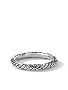 sterling silver thin band twist detailing highly polished stackable design David Yurman Cable Ring, Yurman Bracelet, Fav Products, Eternity Rings, Stack Ring, Silver Stacking Rings, Birthday List, Causual Outfits, Hand Jewelry