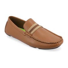 Introducing the Griffin loafer from Vance Co., this slip-on shoe features a flat sole, moc toe style, and faux leather upper for a stylish option. With a mesh lining and a 6 mm tru comfort foam footbed, it offers a fashionable and comfortable choice for various occasions. The durable rubber outer sole ensures support and reliability, making this shoe a versatile and trendy addition to your footwear collection.Features: Lug Sole, ComfortClosure Type: Slip-OnFootwear Technology: Memory Foam Insole Loafers Brown, Footwear Collection, Shoes Loafers, Lug Sole, Loafer Shoes, Slip On Shoes, Memory Foam, Heel Height, Leather Upper