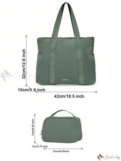 Bird in Bag - Premium Womens Tote Bag Set: Stylish Gym and Yoga Bag, Large Shoulder Handbag with Toiletry Pouch, Travel Duffel with Wet/Dry Storage, Spacious and Lightweight, Ideal for Autumn and Winter, Suitable for Workout, Travel, Business, or Gift Functional Green Rectangular Gym Bag, Gym Bag With Removable Pouch, Gym Bag With Removable Pouch, Rectangular, Green Large Capacity Tote Gym Bag, Everyday Green Rectangular Gym Bag, Green Large Capacity Functional Diaper Bag, Versatile Green Sports Bag, Functional Green Diaper Bag With Large Capacity, Functional Large Capacity Green Diaper Bag