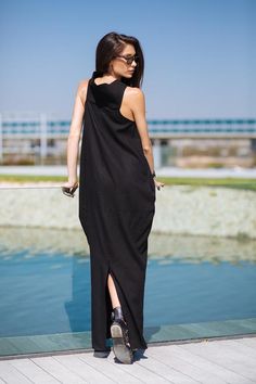 Linen Dress, Maxi Dress, Black Long Dress, Linen Clothing, Black Maxi Dress, Gothic Clothing, Summer Linen Kaftan Dress, Maxi Dress Linen, Linen Kaftan, Black Long Dress, Minimalist Dress, Black Linen Dress, Long Linen Dress, Summer Linen Dresses, Sleeveless Short Dress