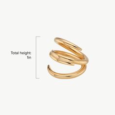 The Amali Open Ring stands out effortlessly with its subtle, soft curves. Perfect to wear solo or with your favorite ring stack. In Swahili, Amali means hope. Handcrafted by artisans in Kenya with 24k gold plated brass using traditional techniques. Maximum thickness: 0.11in (3mm) Minimum thickness: 0.07in (2mm) Height: 1in (25.4mm) Size Chart Open Ring Gold, Stackable Necklaces, Tarnish Remover, Stacked Earrings, Ring Stack, Ring Stand, Natural Sunlight, Favorite Rings, Open Ring