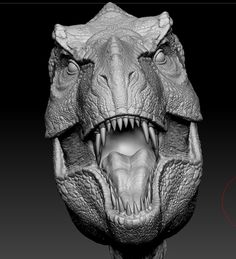 an image of a dinosaur head with its mouth open