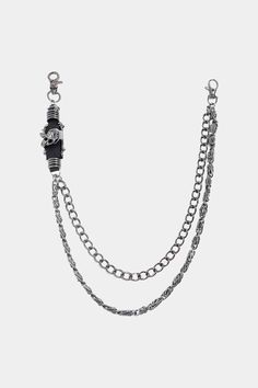 Elevate your style with our Double Layer Alloy Chain Belt! This sleek and trendy accessory adds a touch of edge to any outfit. Made with high-quality alloy, it's sturdy, durable, and promises to elevate your look with its double layered design. Add a touch of chic to your wardrobe today! Material: Alloy Imported Product measurements: 16+19.7 in Black Punk Jewelry With Chain Strap, Punk Black Jewelry With Chain Strap, Punk Style Gunmetal Chain Jewelry, Edgy Adjustable Chain Strap Jewelry, Adjustable Metal Chain Necklace For Streetwear, Gothic Metal Jewelry With Chain Strap, Black Metal Jewelry With Silver Chain, Trendy Black Chain Link Jewelry, Silver Jewelry With Metal Decoration