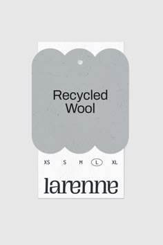 a label with the words recycled wool on it and an image of a cloud in the background