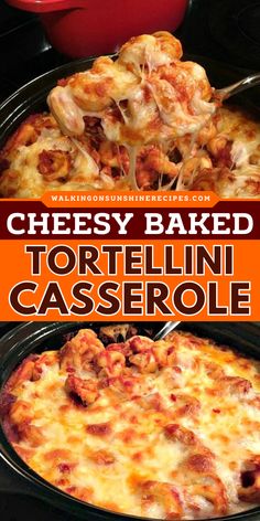 Craving cheesy goodness? Dive into our Cheesy Baked Tortellini Casserole – a family-friendly dinner! With cheese tortellini swimming in marinara sauce, this Italian recipe will have you saying 'Mamma Mia!' Get cooking and indulge in this yummy comfort food! Casarole Dishes, Tortellini Dishes, Baked Tortellini Recipes, Cheesy Baked Tortellini, Easy Tortellini Recipes, Baked Tortellini Casserole, Tortellini Casserole, Cheese Tortellini Recipes, Baked Tortellini