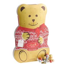 an inflatable teddy bear with candy candies