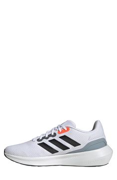 This high-performance sneaker boasts a lightweight feel and features a grippy rubber sole. Textile and synthetic upper/synthetic lining/rubber sole Imported Adidas Running Shoes With Cushioned Footbed For Outdoor, Adidas Outdoor Running Shoes With Cushioned Footbed, Adidas Fade-resistant Sneakers For Jogging, White Adidas Sneakers For Outdoor, Gray Adidas Running Shoes For Casual Use, White Sneakers For Outdoor Sportswear, White Sportswear Sneakers For Outdoor, White Outdoor Sportswear Sneakers, Adidas Logo Outdoor Sneakers In Synthetic Material