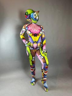 About this item Picasso Cobra Snake costume.Catsuit+Headdress+gloves+socks4 way stretch medium thick , non shiny high quality Lycra fabric.Catsuit has zipper on the back. (let me know if you like Zipper on the front)Headpiece has small eye holes that I can make bigger (I can not cut all face open, it will affect shape of the headpiece ). Any questions..? Send me a message.Gloves - regular fit gloves.We can make 2 snake costumes, in different colors ,one for you and one for your partner.Choose yo Cobra Costume, Snake Dance Costume, Lizard Harness, Multicolor Stretch Rave Unitard, Snake Swimsuit, Snake Costume, Catsuit Costume, Eye Hole, Cobra Snake