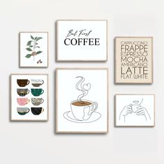 coffee art prints on the wall