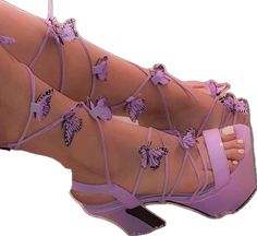 Purple Lace-up Heels For Spring, Party Chunky Platform Lace-up Heels, Sandals Aesthetic, Dolls Kill Shoes, Woman Sketch, Sassy Outfit, Prom Heels, Sandals Outfit, Cute Heels