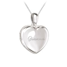 Engravable Sterling Silver Heart Photo Locket | Jewlr Heart Photo, Photo Locket Necklace, Heart Locket Necklace, Photo Locket, Photo Heart, Heart Locket, Sterling Silver Heart, Locket Necklace, Silver Heart