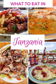 what to eat in tanggana with pictures of food and drinks on the table