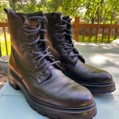 Barely Worn Black Leather Frye Combat Boots In Size 7.5 Women’s. They Are In Overall Excellent Used Condition. Leather Black Boots, Frye Shoes, Moto Boots, Black Leather Boots, Wearing Black, Black Boots, Combat Boots, Overalls, Black Leather