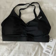 Nwt Size Xs Gymshark Sports Bra Black, 16th Wishlist, Gymshark Bra, Gym Shark Outfit, Black Sports Bras, Sports Bra Outfit, Cheer Bag, Gymshark Black, Gym Bra