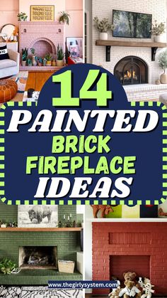 14 Breathtaking Painted Brick Fireplace Ideas to Brighten Your Space - The Girly System Painted Fireplace Brick, Decor Fireplace Ideas, Painted Fireplaces, Palm Dessert, Grey Painted Brick, Fireplace Makeover Ideas, Modern Fireplace Decor, Brick Fireplace Ideas, Fireplace Decor Ideas