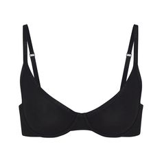 Meet the softest underwire bra you’ve ever owned. Designed for daily lift and support, this style features SKIMS logo-accented adjustable straps and lig... Styling Lookbook, Black Bras, Logo Hipster, Cotton Bra, Bandeau Bra, Triangle Bralette, Triangle Bra, Demi Bra, Plunge Bra