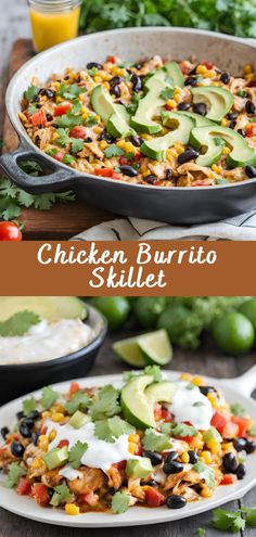 the chicken burrito skillet is ready to be eaten