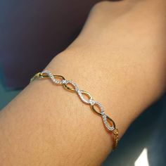 Infinity Bracelet Diamonds Sparkling Bangle Bracelet Charms Infiniti twists For Women Mom Lucky Special Gift by UlyGemsLeather on Etsy Bracelets Tattoo, Tattoo Bracelets, Classy Bracelets, Bracelet Tattoos, Gold Infinity Bracelet, Aesthetic Bracelet, Delicate Gold Bracelet, Bracelet Tattoo, Jewellery Aesthetic