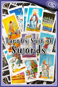 the tarot's suit of swords book cover with pictures of tarot's outfits