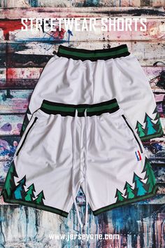 Timber Printed Streetwear Basketball Shorts with Zipper Pockets | Jersey One White Nylon Bottoms For Outdoor, White Nylon Outdoor Bottoms, White Nylon Shorts For Streetwear, White Mesh Shorts For Summer, White Athleisure Shorts For Outdoor Activities, White Shorts With Built-in Shorts For Outdoor Activities, White Sportswear Shorts For Outdoor, White Training Shorts With Pockets, Casual White Mesh Shorts