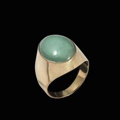 ad eBay - Find many great new & used options and get the best deals for Hugo Grün - Copenhagen. 14k Gold Ring with Cabochon Jade. at the best online prices at eBay! Free shipping for many products! 14k Gold Ring, Copenhagen, Antique Jewelry, Gold Ring, Ebay Finds, Jade, Gold Rings, Ring, Free Shipping