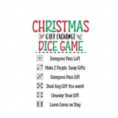 christmas gift exchange dice game svg cut file