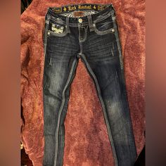 3 Missing Jewels (3rd Pic) Never Worn Myself, Was A Gift. Good Condition. Lowrise Rhinestone Jeans, Rock Revival Jeans Mens Outfit, Rock Revival Jeans Outfit, Outfit Cowboy, Dr Wardrobe, Rock Revival Jeans, Rock Revival, Jeans Rock, Rock Revival Jean