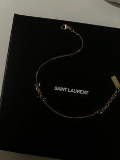 Ysl Bracelet Aesthetic, Ysl Gold Bracelet, Luxury Brand Bracelets, Yves Saint Laurent Bracelet, Cute Gold Jewelry Aesthetic, Ysl Bracelet Gold, Ysl Accessories, Ysl Bag Outfit, Ysl Bracelet