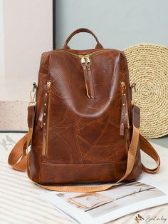 Bird in Bag - Women's Designer Leather Backpacks for Young Ladies Backpack Style, Leather Backpacks, Stylish Backpacks, Brown Pattern, Lady Bird, Classic Backpack, Zipper Bag, Bird In Bag, Laptop Backpack