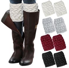 PRICES MAY VARY. Warm Stuff: Our boot cuffs are made from comfortable stretching acrylic fibers; Stretchy, soft and fashionable while providing warmth for your legs; Our leg warmers can make you fashionable and warm this winter Design Size: Crochet womens short boot socks can slip down into the tops of your boots; Length: approx 6.7"; One size fits most; With enough length and warm design, the womens boot socks keeps your legs warm and adds a stylish touch of glamour to you Various Collocation: Short Leg Warmers, Boot Cuff Socks, Extra Wide Calf Boots, Stockings And Boots, Knitted Boot Cuffs, Knitted Leg Warmers, Winter Crochet, Knit Leg Warmers, Boots For Short Women