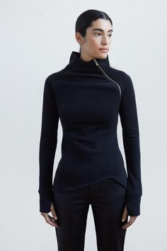 Brie Sweatshirt – Marcella Turtleneck Hoodie, High Neck Sweatshirt, Turtleneck Sweatshirt, Mock Turtleneck, Sneaker Boots, Extra Long, French Terry, Side Zipper, Jumpsuit Dress