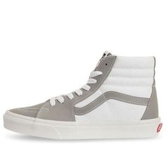 Vans SK8-HI Casual Skateboarding Shoes Unisex Gray White VN0A5JMJA51 (SNKR/High Top) White Round Toe Skate Shoes For Outdoor, Urban Lace-up Sneakers For Skating, White Lace-up Skate Shoes For Outdoor, White Casual Skate Shoes For Outdoor, Vans Gray Skate Shoes For Sports, Gray Vans Skate Shoes For Sports, Vans High-top Skate Shoes, Vans High-top Sneakers For Winter Sports, White Skate Shoes With Rubber Sole For Outdoor