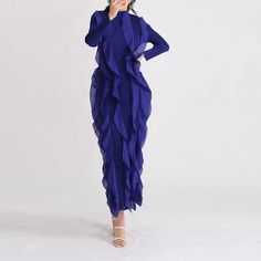 Stretch Factor: 2/3Material: Cotton, Polyester. Hot Jumpsuits, Dress With Ruffles, Swimwear Cover Ups, Long Sleeve Maxi, Swimwear Cover, Blue Long Sleeve, Long Sleeve Maxi Dress, Swimwear Tops, Trendy Outfits