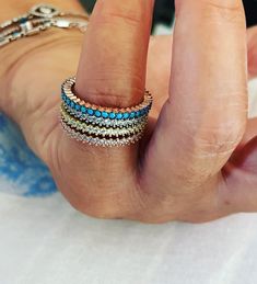 Made of 925K sterling silver, 14k rose gold high quality zirconium,   we have USA size 6/7/8 Dainty Cubic Zirconia Stackable Rings, Dainty Stackable Turquoise Ring, Turquoise Stackable Dainty Jewelry, Dainty Turquoise Stackable Promise Rings, Elegant Sterling Silver Stackable Turquoise Ring, Elegant Turquoise Stackable Gemstone Rings, Elegant Turquoise Gemstone Stackable Rings, Dainty Turquoise Ring Jewelry, Dainty Stackable Cubic Zirconia Eternity Band